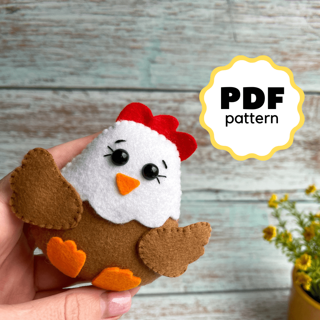 Felt Chicken PDF Pattern - WoollyFox